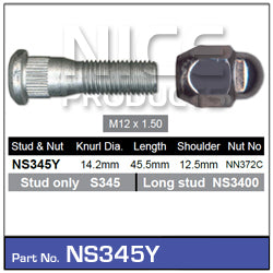 Stud & Nut NS345Y - Nice Products | Universal Auto Spares