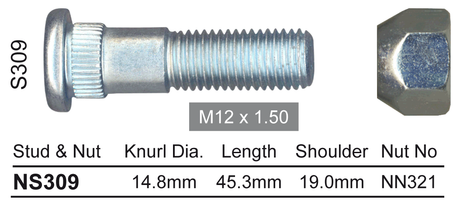 Stud & Nut NS309 - Nice Products | Universal Auto Spares