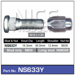 Stud & Nut NS633Y - Nice Products | Universal Auto Spares