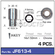 Chrome Nuts (set of 4 + Key) JF613-4 - Nice Products | Universal Auto Spares