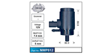 Washer Pump 12V Fits Landrover NWP812 - Nice Products | Universal Auto Spares