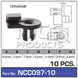 Door Clip Pkt 10 NCC097-10 - Nice Products | Universal Auto Spares
