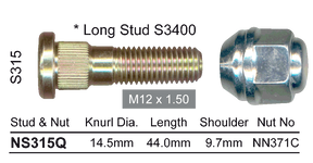 Stud & Nut NS315Q - Nice Products | Universal Auto Spares