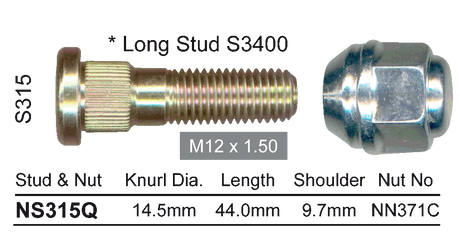 Stud & Nut NS315Q - Nice Products | Universal Auto Spares