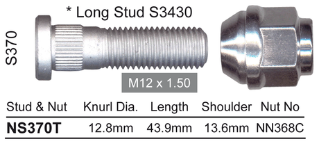 Stud & Nut NS370T - Nice Products | Universal Auto Spares