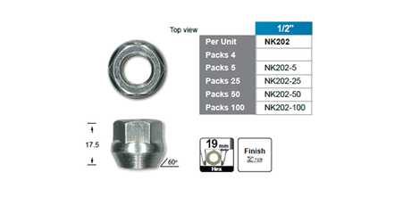 Wheel Nut NK202 - Nice Products | Universal Auto Spares