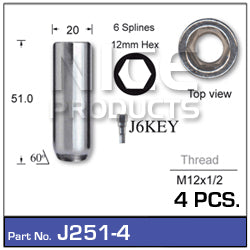 Chrome Nut J251-4 - Nice Products | Universal Auto Spares