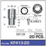 Chrome Nut (set of 20) KF413-20 - Nice Products | Universal Auto Spares