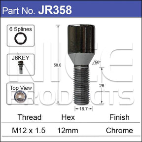 Chrome Nut JR358 - Nice Products | Universal Auto Spares