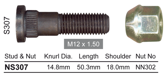 Stud & Nut NS307 - Nice Products | Universal Auto Spares