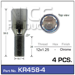 One Piece Stud KR458-4 - Nice Products | Universal Auto Spares