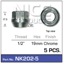 Wheel Nuts NK202-5 - Nice Products | Universal Auto Spares