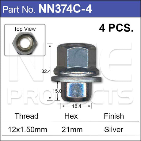 Wheel Nut NN374C-4 - Nice Products | Universal Auto Spares