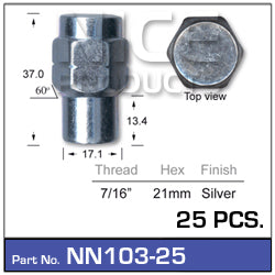 Wheel Nuts pk25 NN103-25 - Nice Products | Universal Auto Spares