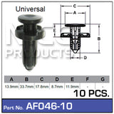 Fasteners Pkt 10 AF046-10 - Nice Products | Universal Auto Spares