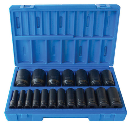19 Piece 1/2 Drive 6-Point Imperial Deep Blow-Mold Case | Universal Auto Spares