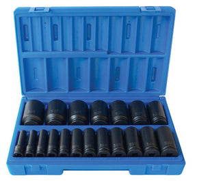 19 Piece 1/2 Drive 6-Point Imperial Deep Blow-Mold Case