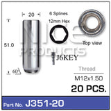 Wheet Nuts Pack (20) J351-20 - Nice Products | Universal Auto Spares