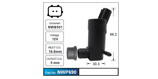 Washer Pump NWP690 - Nice Products | Universal Auto Spares