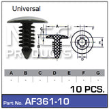 Fasteners Pkt 10 AF361-10 - Nice Products | Universal Auto Spares