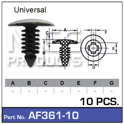 Fasteners Pkt 10 AF361-10 - Nice Products | Universal Auto Spares
