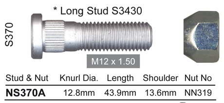 Stud & Nut NS370A - Nice Products | Universal Auto Spares