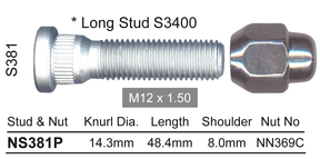 Stud & Nut NS381P - Nice Products | Universal Auto Spares