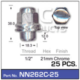 Wheel Nuts PK 25 NN262C-25 - Nice Products | Universal Auto Spares