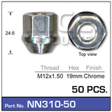 Wheel Nut PK50 NN310-50 - Nice Products | Universal Auto Spares