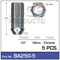 Chrome Nuts pk5 BA250-5 - Nice Products | Universal Auto Spares