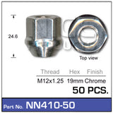 Wheel Nuts pk50 NN410-50 - Nice Products | Universal Auto Spares