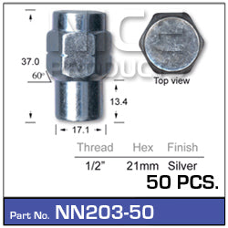 Wheel Nuts pk50 NN203-50 - Nice Products | Universal Auto Spares
