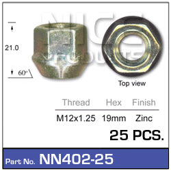 Wheel Nuts pk25 NN402-25 - Nice Products | Universal Auto Spares