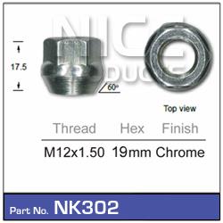 Wheel Nut NK302 - Nice Products | Universal Auto Spares