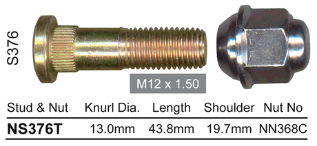 Stud & Nut NS376T - Nice Products | Universal Auto Spares