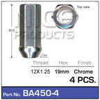 Chrome Nuts pk4 BA450-4 - Nice Products | Universal Auto Spares