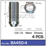 Chrome Nuts pk4 BA450-4 - Nice Products | Universal Auto Spares