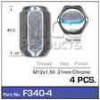 Chrome Nuts pk 4 F340-4 - Nice Products | Universal Auto Spares