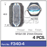 Chrome Nuts pk 4 F340-4 - Nice Products | Universal Auto Spares