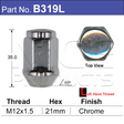 Chrome Nut B319L - Nice Products | Universal Auto Spares