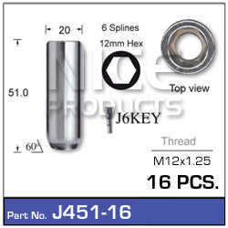 Chrome Nut Pack (16) J451-16 - Nice Products | Universal Auto Spares