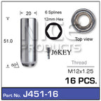 Chrome Nut Pack (16) J451-16 - Nice Products | Universal Auto Spares