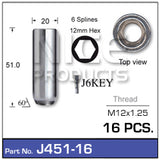Chrome Nut Pack (16) J451-16 - Nice Products | Universal Auto Spares