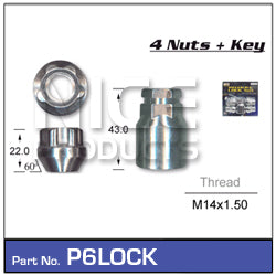 Lock Nuts (set of 4) P6LOCK - Nice Products | Universal Auto Spares