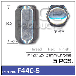 Chrome Nuts pk5 F440-5 - Nice Products | Universal Auto Spares