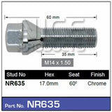 One Piece Bolt NR635 - Nice Products | Universal Auto Spares