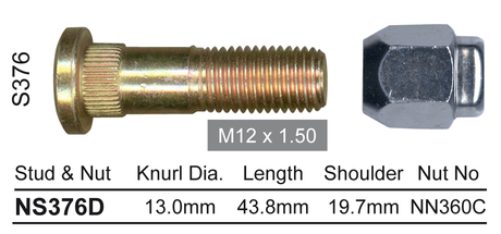 Stud & Nut NS376D - Nice Products | Universal Auto Spares