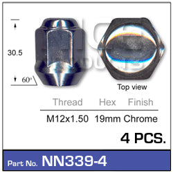 Wheel Nut NN339-4 - Nice Products | Universal Auto Spares