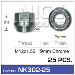 Wheel Nuts NK302-25 - Nice Products | Universal Auto Spares