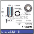 Chrome Nut Pack (16) J232-16 - Nice Products | Universal Auto Spares